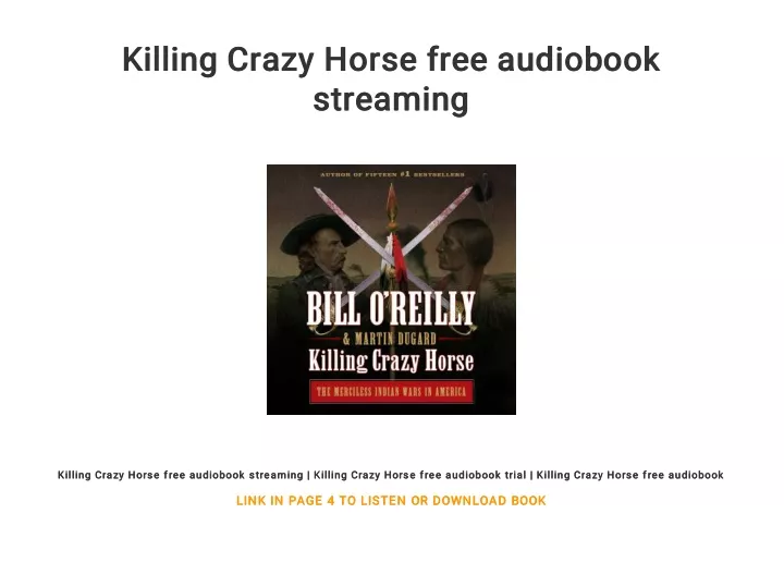 killing crazy horse free audiobook killing crazy