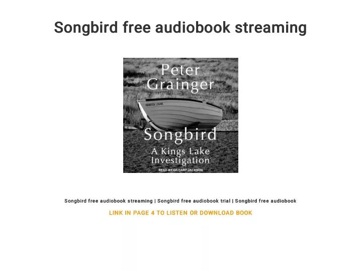 songbird free audiobook streaming songbird free