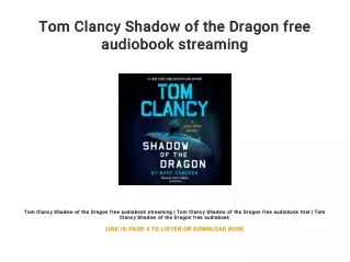 Tom Clancy Shadow of the Dragon free audiobook streaming