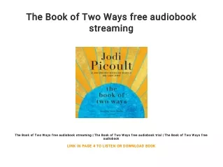 The Book of Two Ways free audiobook streaming