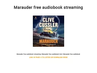 Marauder free audiobook streaming
