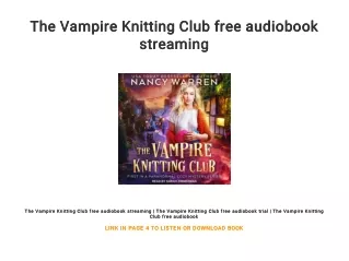 The Vampire Knitting Club free audiobook streaming