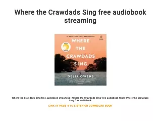 Where the Crawdads Sing free audiobook streaming