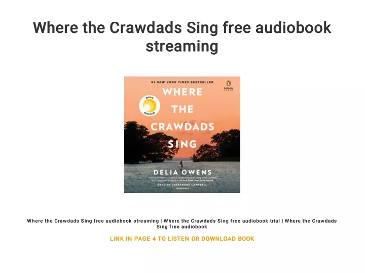 where the crawdads sing free audiobook where