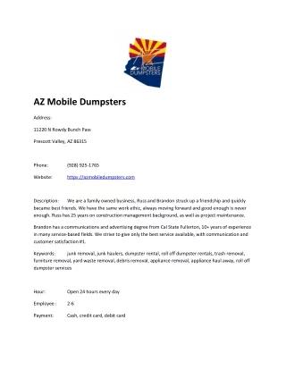 AZ Mobile Dumpsters