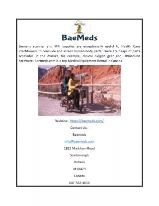 Medical Equipment Rental in Canada | Baemeds.com