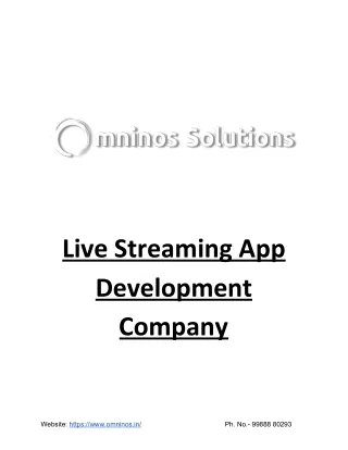 Live Streaming App Development Company - Omninos Solutions