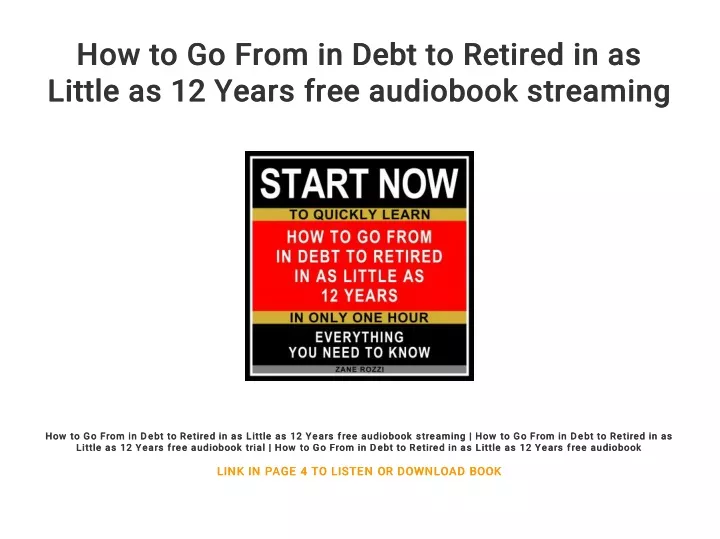 how to go from in debt to retired