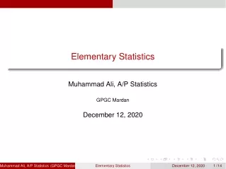 Introduction to Statistics