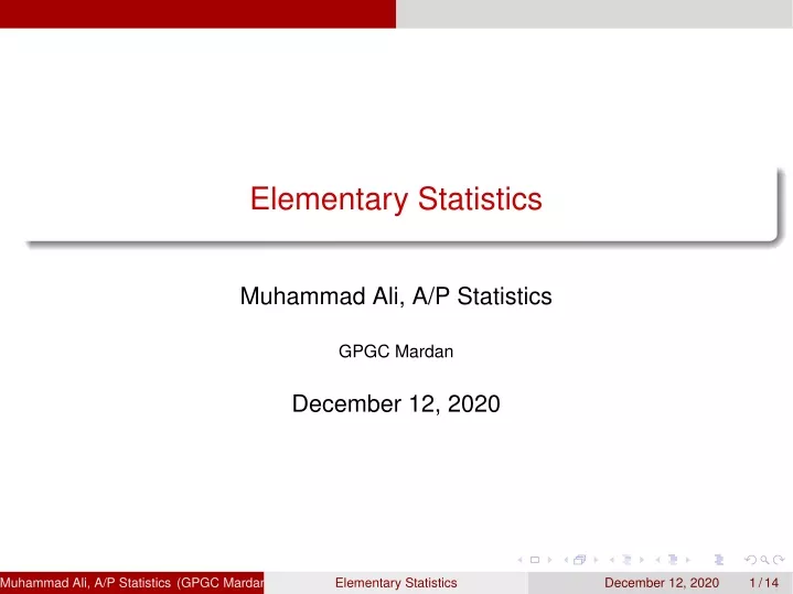 elementary statistics