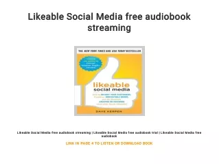 Likeable Social Media free audiobook streaming