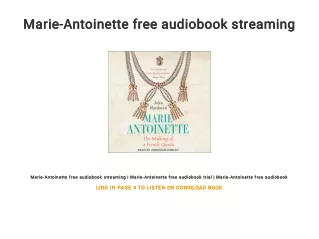 Marie-Antoinette free audiobook streaming