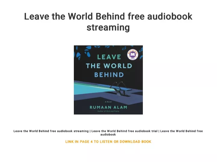 leave the world behind free audiobook leave