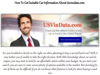 How To Get Suitable Car Information About Usvindata.com