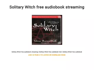 Solitary Witch free audiobook streaming