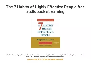 The 7 Habits of Highly Effective People free audiobook streaming