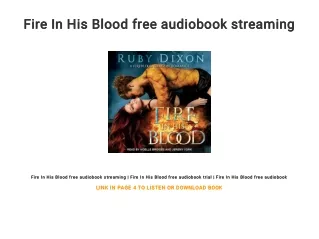 Fire In His Blood free audiobook streaming