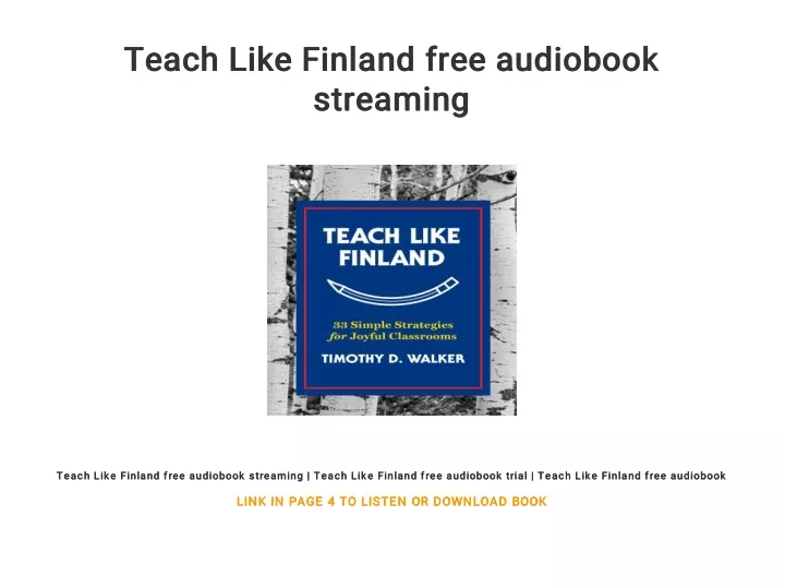 teach like finland free audiobook teach like