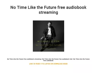 No Time Like the Future free audiobook streaming