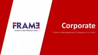 Corporate Events Management Company in India