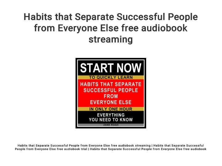 habits that separate successful people habits