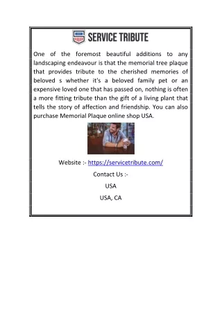 Memorial Plaque Online Shop USA | Service Tribute