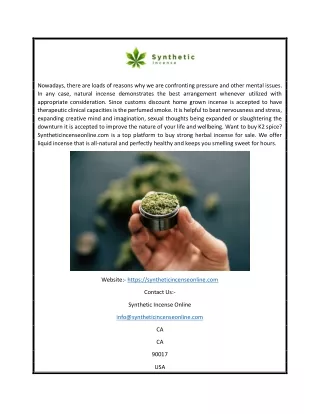 Buy K2 Spice | Syntheticincenseonline.com