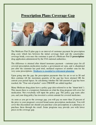 prescription plans coverage gap