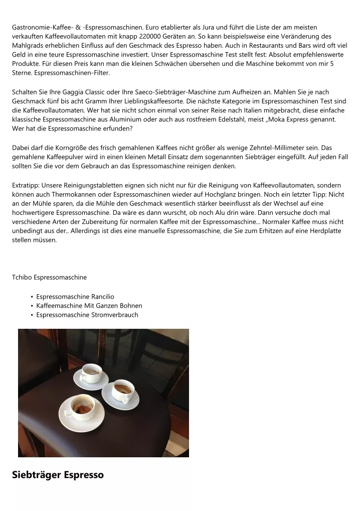 gastronomie kaffee espressomaschinen euro
