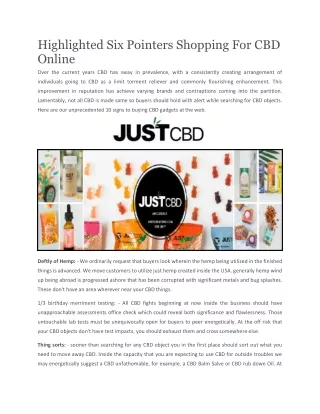 highlighted six pointers shopping for cbd online