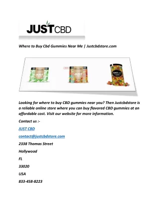 Where to Buy Cbd Gummies Near Me | Justcbdstore.com