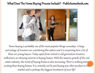 What Does The Home Buying Process Include? - Publichomecheck.com