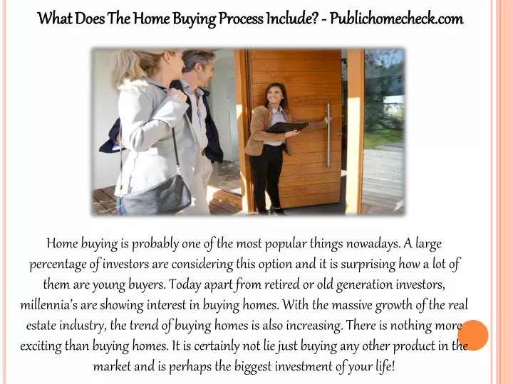 what does the home buying process include what