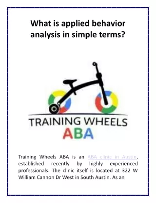 What is applied behavior analysis in simple terms?