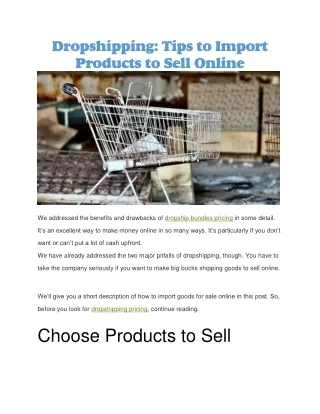 dropshipping tips to import products to sell