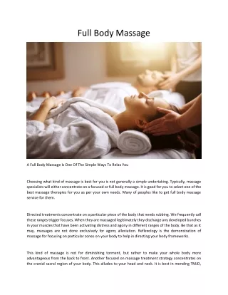 full body massage