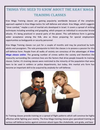 things you need to know about the krav maga