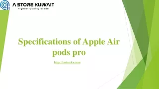 Specifications of Apple Air pods pro