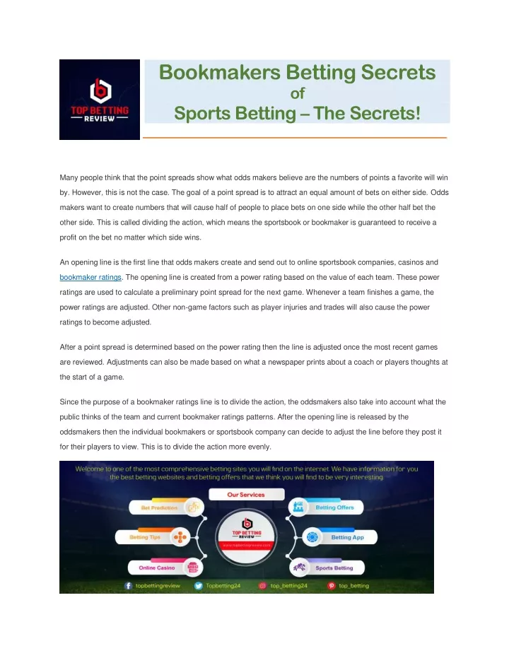 bookmakers betting secrets of sports betting