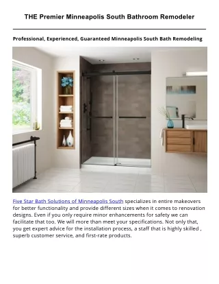 THE Premier Minneapolis South Bathroom Remodeler