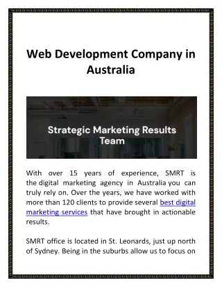 Web development company in Australia