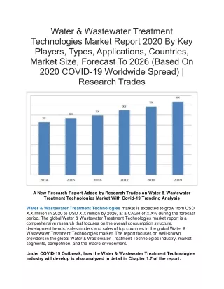 Water & Wastewater Treatment Technologies Market Report 2020 By Key Players, Types, Applications, Countries, Market Siz
