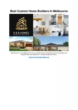 Best Custom Home Builders In Melbourne