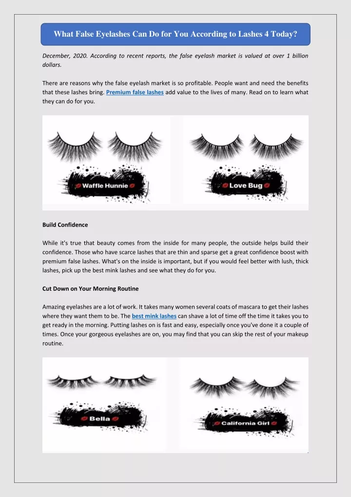 what false eyelashes can do for you according