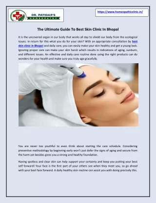 The Ultimate Guide To Best Skin Clinic In Bhopal