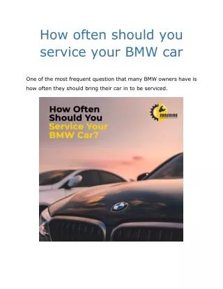 How often should you service your BMW car