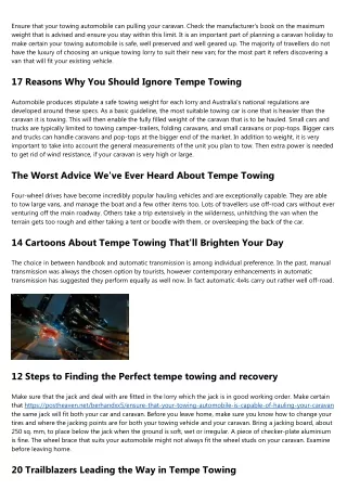 Don't Buy Into These "Trends" About Tempe Towing