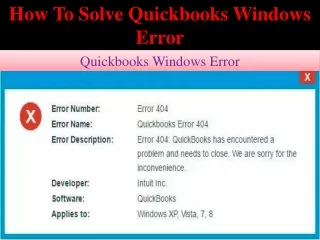 how to solve quickbooks windows error