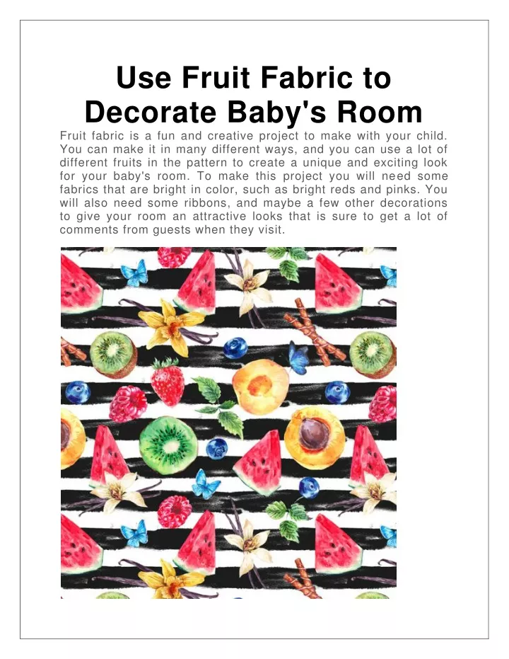 use fruit fabric to decorate baby s room fruit
