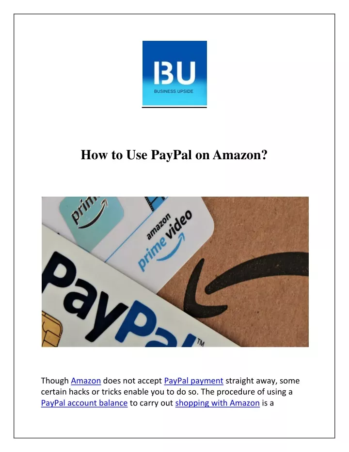 how to use paypal on amazon